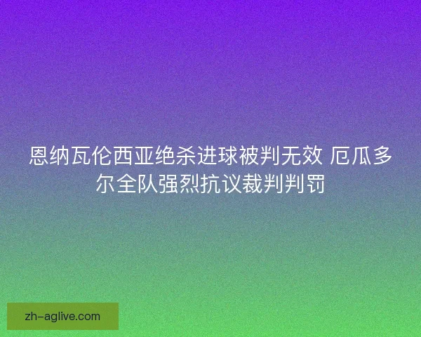 恩纳瓦伦西亚绝杀进球被判无效 厄瓜多尔全队强烈抗议裁判判罚