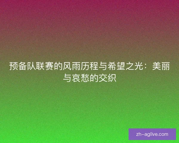 预备队联赛的风雨历程与希望之光：美丽与哀愁的交织