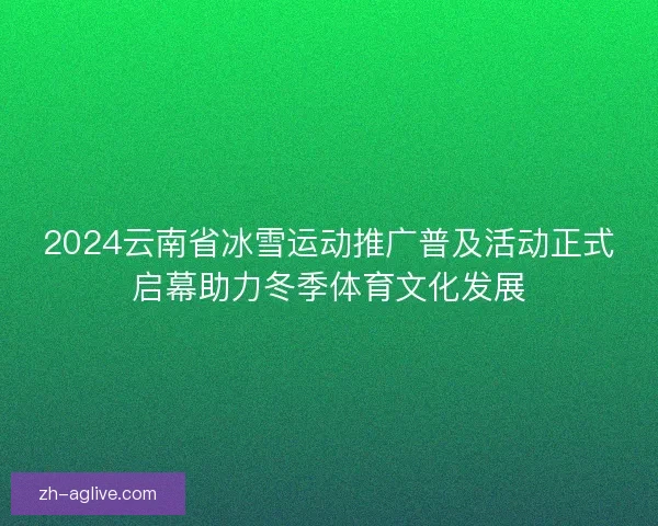 2024云南省冰雪运动推广普及活动正式启幕助力冬季体育文化发展